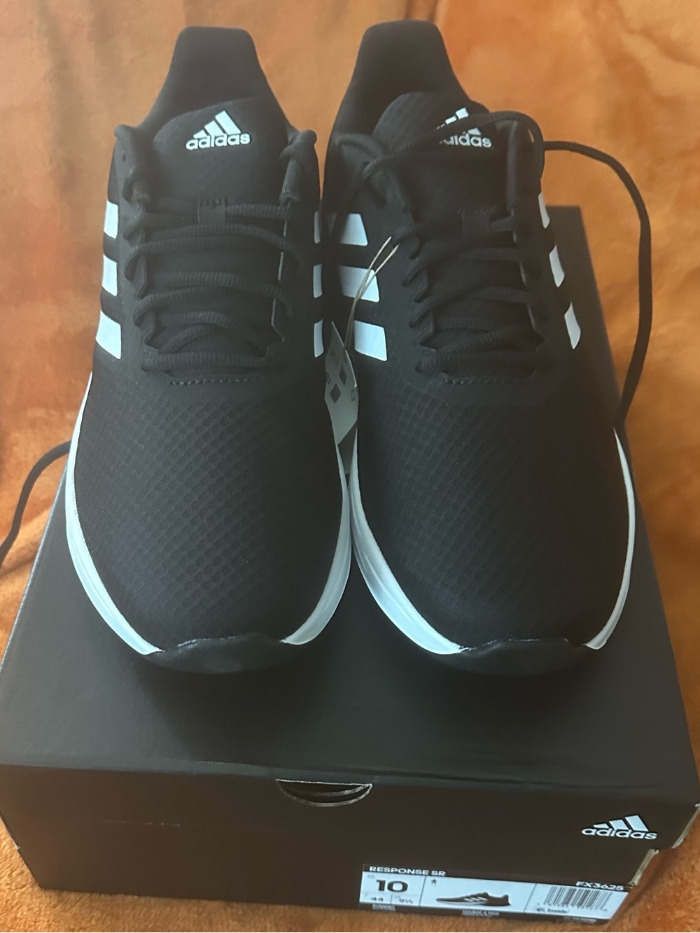 adidas Black and White Knit Running Sneakers